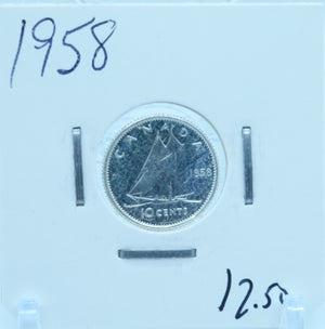 1958 CANADA CIRCULATION TEN CENTS - UNGRADED
