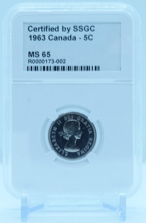1963 5 CENT CANADA – MS 65 - GRADED