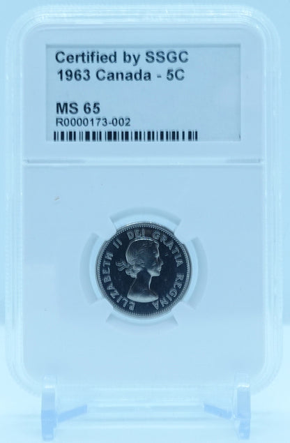 1963 5 CENT CANADA – MS 65 - GRADED