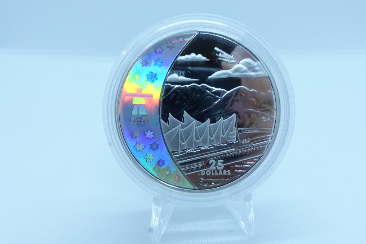 2008 $25 STERLING SILVER COIN- HOME OF THE 2010 OLYMPIC WINTER GAMES