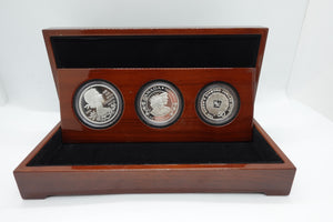 2012 THE QUEEN'S DIAMOND JUBILEE ROYAL SILVER SET 3-PIECE COIN COLLECTION (2.5oz total)