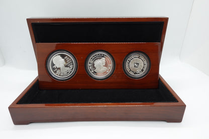 2012 THE QUEEN'S DIAMOND JUBILEE ROYAL SILVER SET 3-PIECE COIN COLLECTION (2.5oz total)