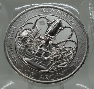 E-TRANSFER ONLY - 2020 $10 2oz KRAKEN FINE SILVER