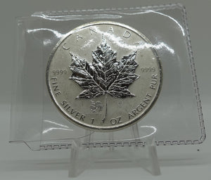 E-TRANSFER ONLY - 2005 1oz $5 ROOSTER PRIVY FINE SILVER MAPLE LEAF
