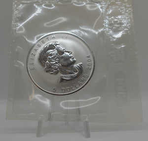 E-TRANSFER ONLY - 2004 1oz $5 MONKEY PRIVY FINE SILVER MAPLE LEAF