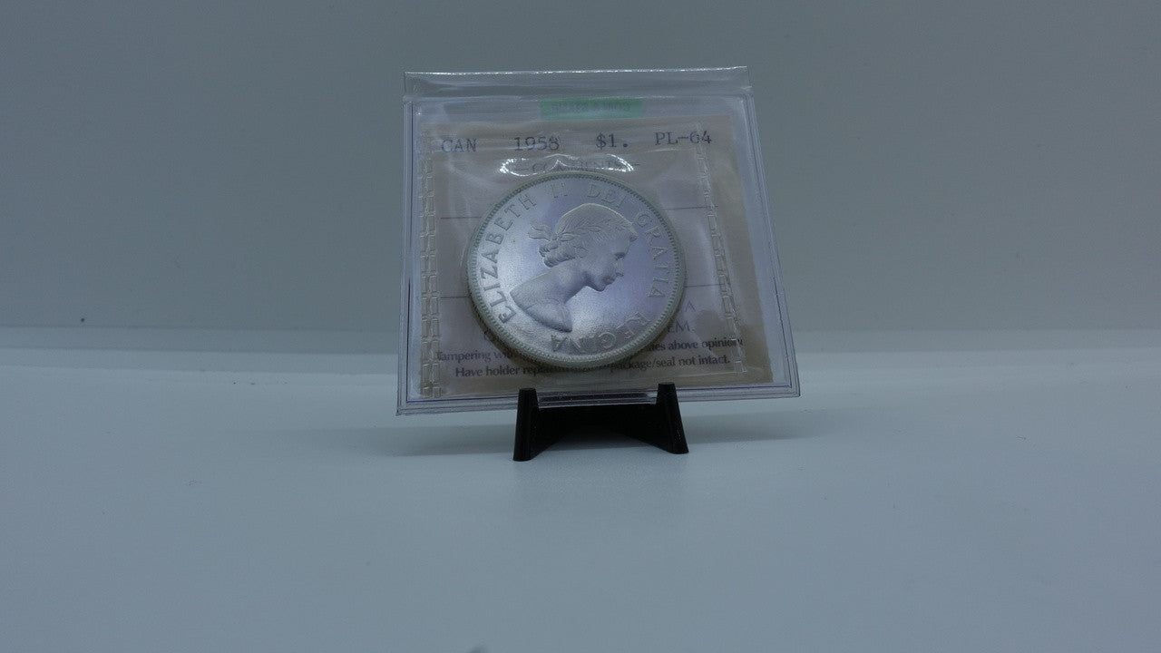 1958 CANADA CIRCULATION SILVER DOLLAR PL-64