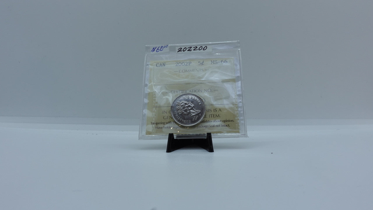 2002P CANADA CIRCULATION 5-CENT MS-66