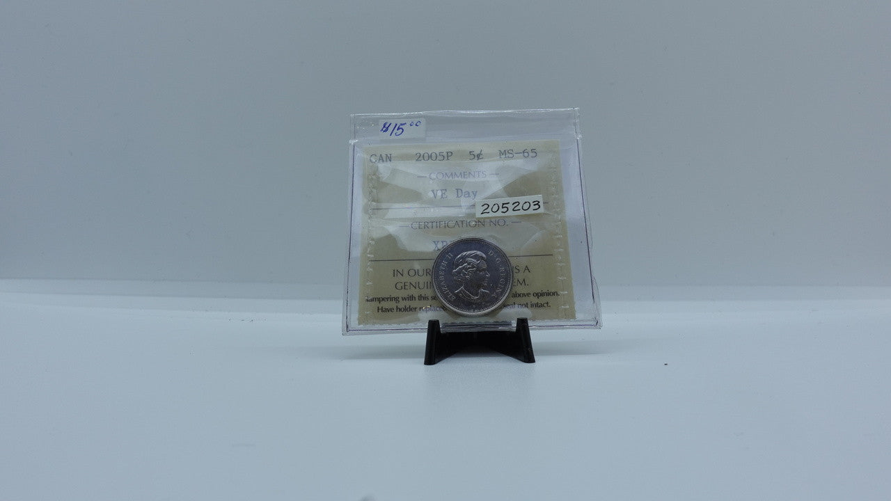 2005P CANADA CIRCULATION 5-CENT MS-65 VE DAY