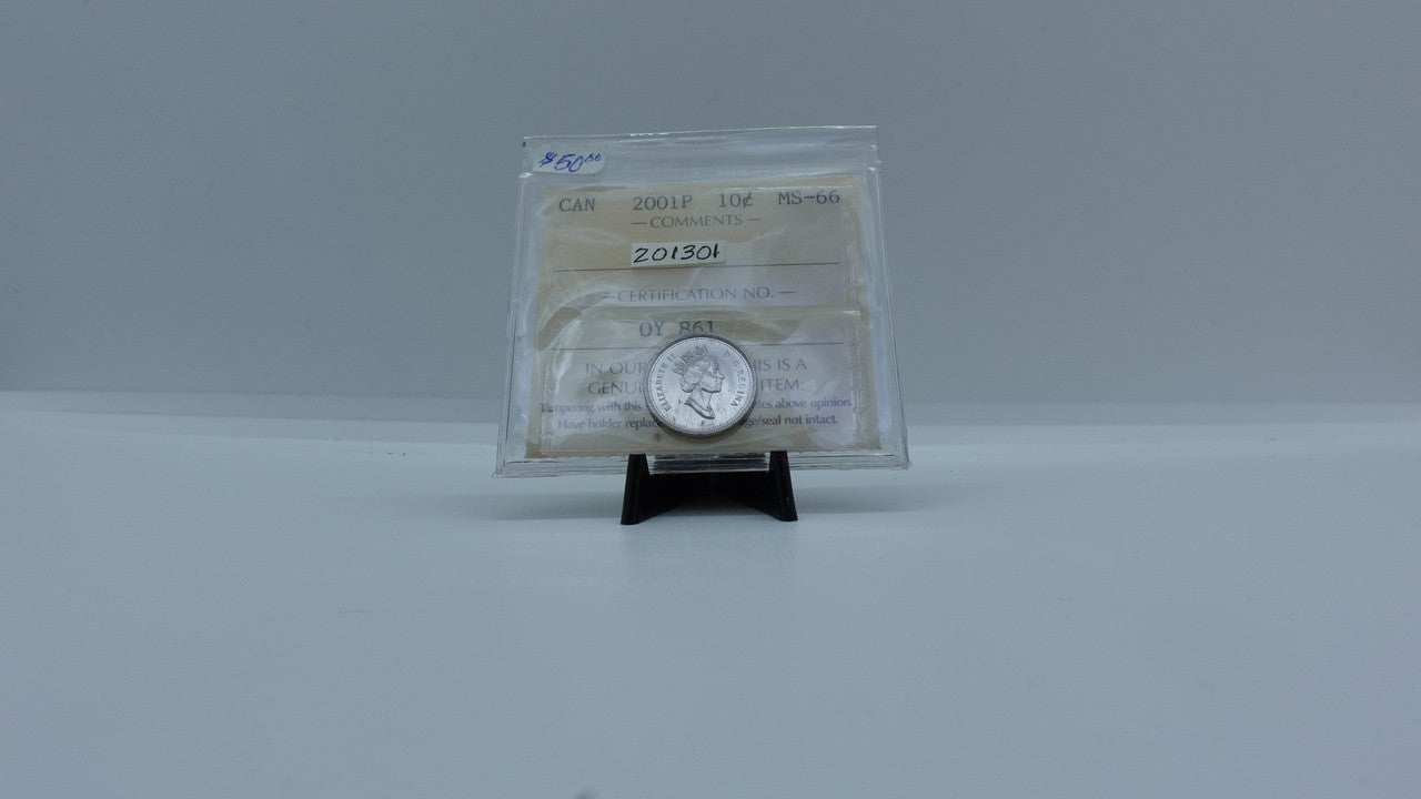 2001P CANADA CIRCULATION 10-CENT MS-66
