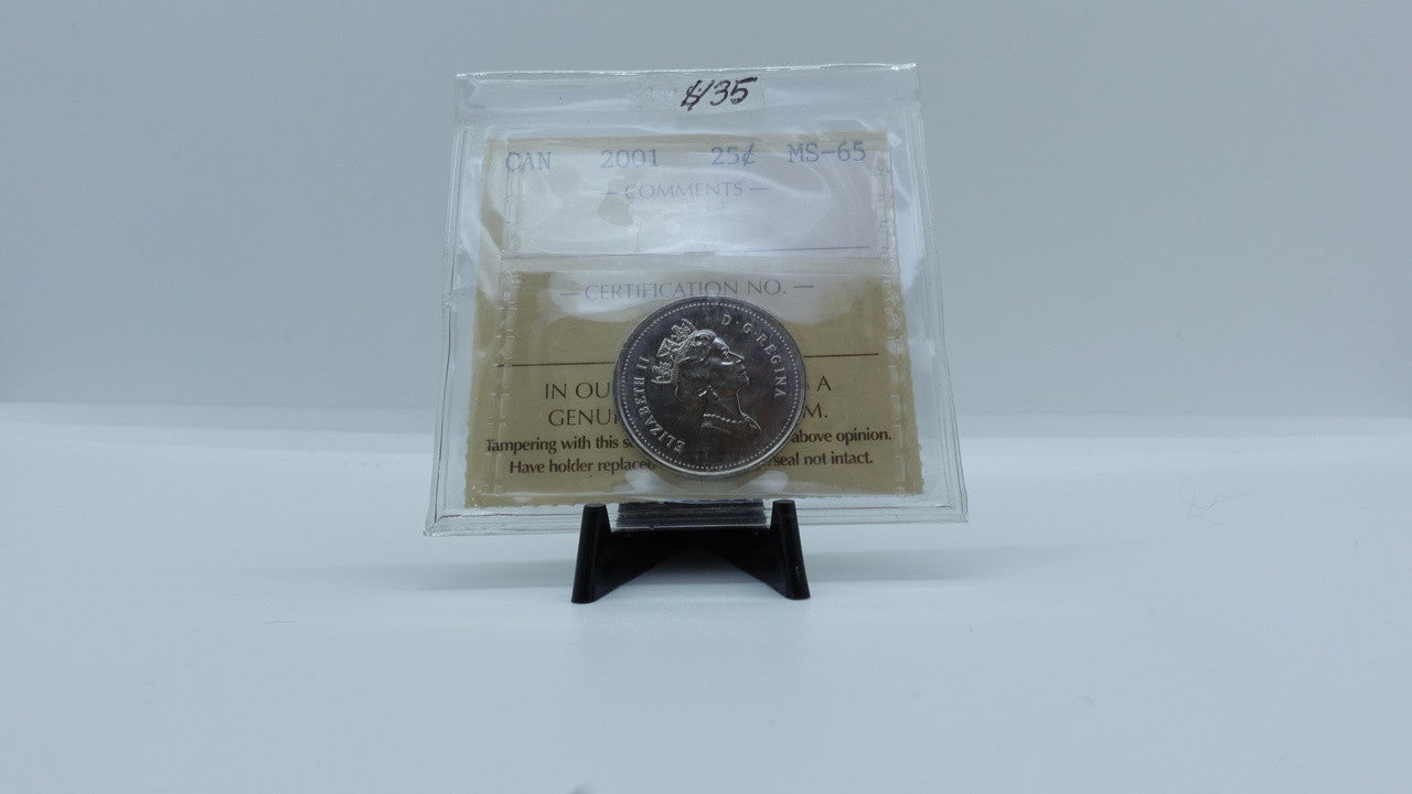 2001 CANADA CIRCULATION 25-CENT MS-65