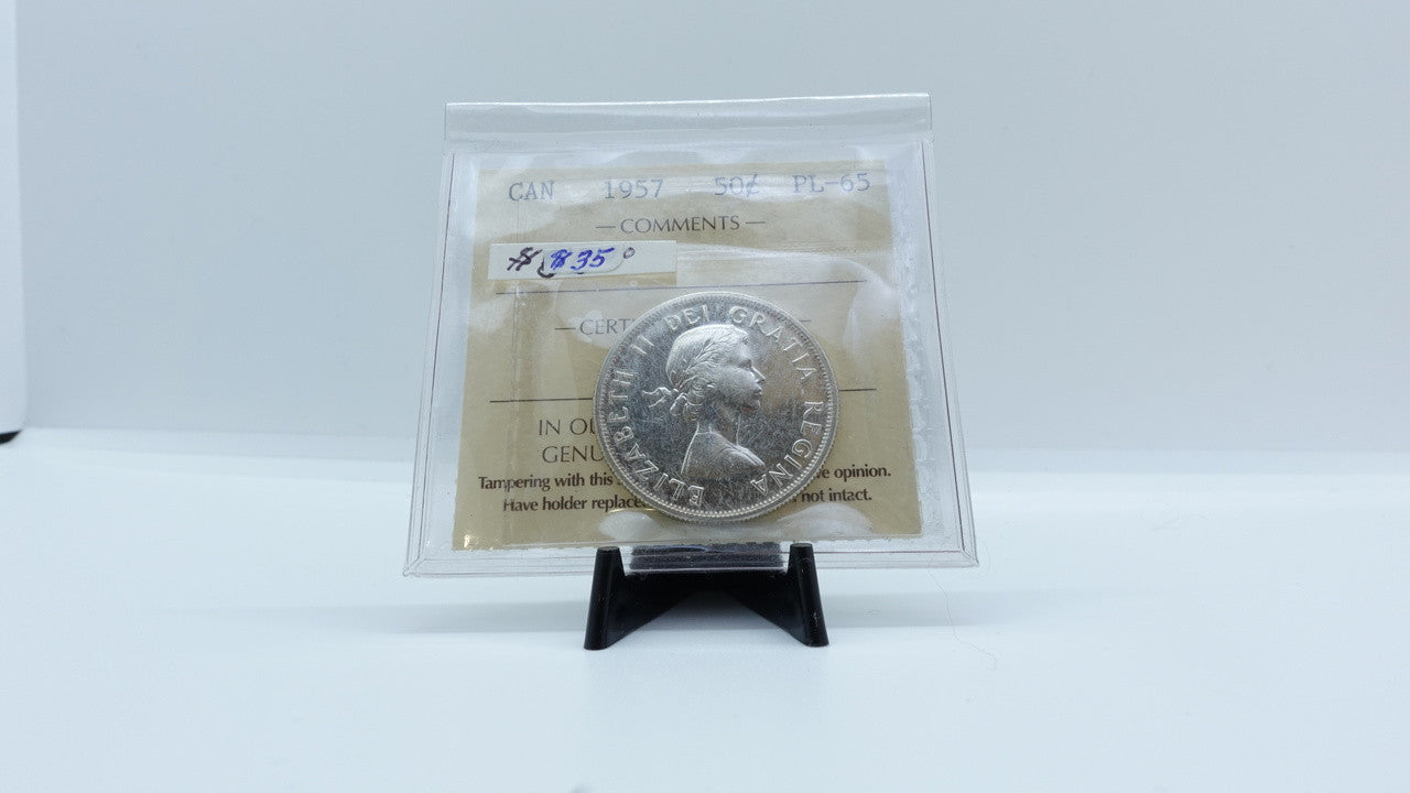 1957 CANADA CIRCULATION 50-CENT PL-65