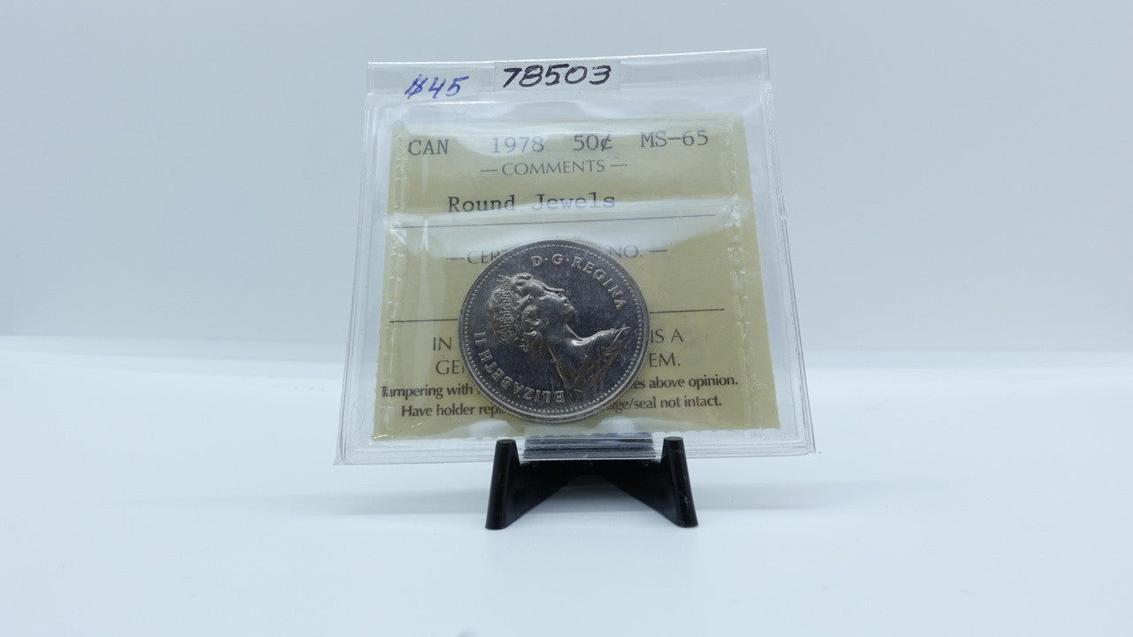 1978 CANADA CIRCULATION 50-CENT MS-65 ROUND JEWELS