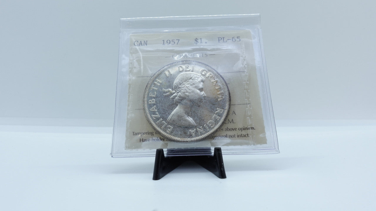1957 CANADA CIRCULATION SILVER DOLLAR PL-65