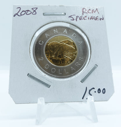 2008 CANADA CIRCULATION TOONIE RCM SPECIMEN