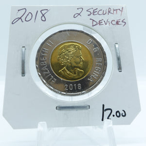 2018 CANADA CIRCULATION TOONIE 2 SECURITY DEVICES