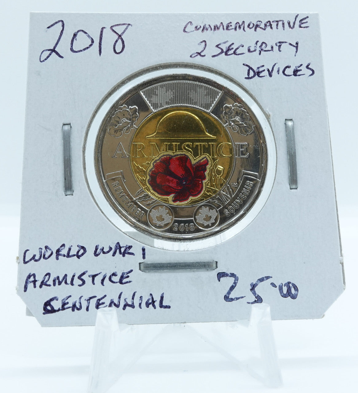 2018 CANADA CIRCULATION TOONIE COMMEMORATIVE 2 SECURITY DEVICES WORLD WAR 1 ARMISTICE CENTENNIAL