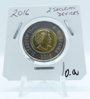 2016 CANADA CIRCULATION TOONIE 2 SECURITY DEVICES (2)