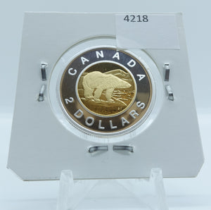 2011 CANADA CIRCULATION TOONIE .9250 PROOF STERLING SILVER GOLD-PLATED