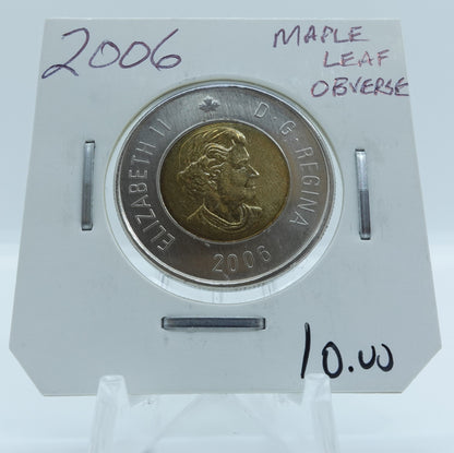 2006 CANADA CIRCULATION TOONIE MAPLE LEAF OBVERSE