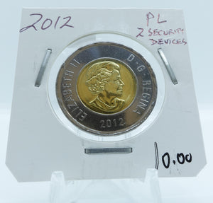 2012 CANADA CIRCULATION TOONIE PL 2 SECURITY DEVICES