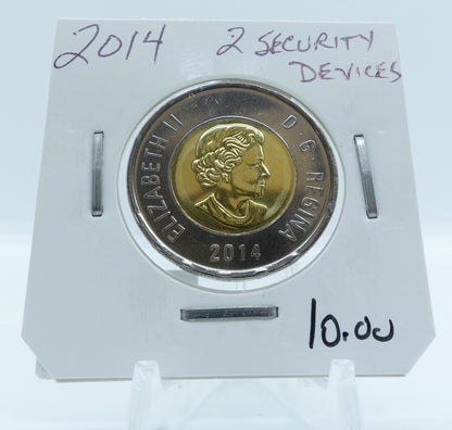 2014 CANADA CIRCULATION TOONIE 2 SECURITY DEVICES