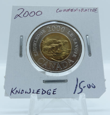 2000 CANADA CIRCULATION TOONIE COMMEMORATIVE KNOWLEDGE