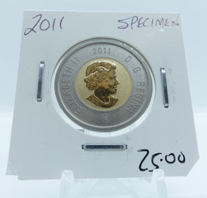 2011 CANADA CIRCULATION TOONIE SPECIMEN