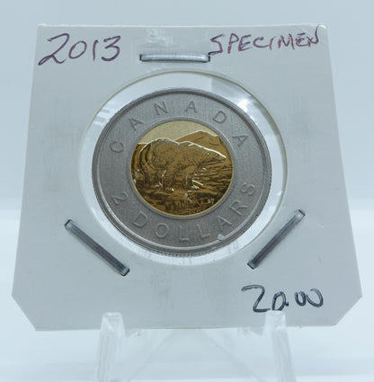 2013 CANADA CIRCULATION TOONIE SPECIMEN