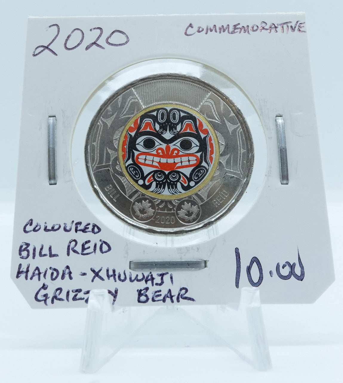 2020 CANADA CIRCULATION TOONIE COMMEMORATIVE COLOURED BILL REID HAIDA-XHUWAJI GRIZZLY BEAR