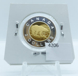 2012 CANADA CIRCULATION TOONIE .9999 PROOF SILVER GOLD-PLATED