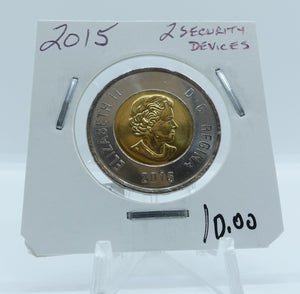 2015 CANADA CIRCULATION TOONIE 2 SECURITY DEVICES