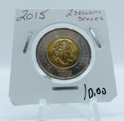 2015 CANADA CIRCULATION TOONIE 2 SECURITY DEVICES