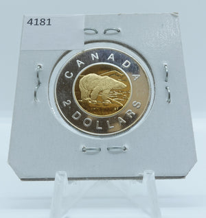 2001 CANADA CIRCULATION TOONIE .9250 PROOF STERLING SILVER 24 KARAT GOLD PLATING