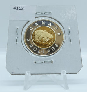 2001 CANADA CIRCULATION TOONIE .9250 PROOF STERLING SILVER 24 KARAT GOLD PLATING (2)
