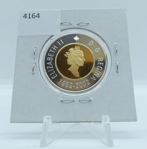 2002 CANADA CIRCULATION TOONIE PROOF STERLING SILVER 24 KARAT GOLD PLATING