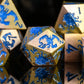 MONSTER MANUAL METAL DICE SET - BLUE AND GOLD