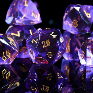 MULTIFACETED RESIN DICE SET (PURPLE)