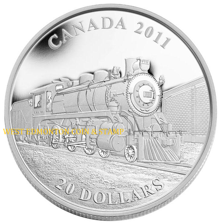 2011 1oz $20 GREAT CANADIAN LOCOMOTIVES SERIES: D-10 - FINE SILVER COIN