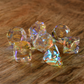 DIAMOND PRISM MULTIFACETED GLASS DICE SET