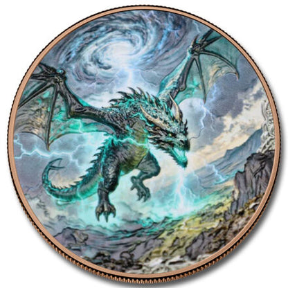 5oz FLYING ELECTRIC DRAGON COPPER ROUND