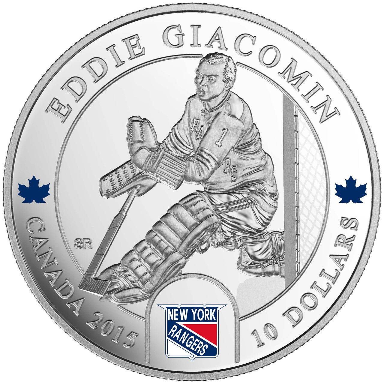 2015 1/2oz $10 ORIGINAL SIX™ GOALIES - EDDIE GIACOMIN FINE SILVER COIN