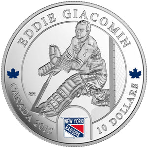 2015 1/2oz $10 ORIGINAL SIX™ GOALIES - EDDIE GIACOMIN FINE SILVER COIN