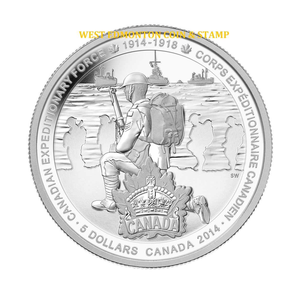 2014 $5 CANADIAN EXPEDITIONARY FORCE FINE SILVER COIN