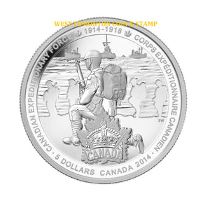2014 $5 CANADIAN EXPEDITIONARY FORCE FINE SILVER COIN