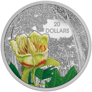 2015 1oz $20 FORESTS OF CANADA: CAROLINIAN TULIP-TREE FINE SILVER COIN