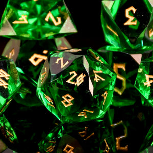 MULTIFACETED RESIN DICE SET (GREEN)