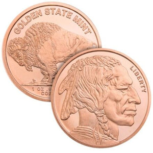 1oz GSM LIBERTY BUFFALO COPPER ROUND