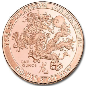 1oz YEAR OF THE DRAGON COPPER ROUND
