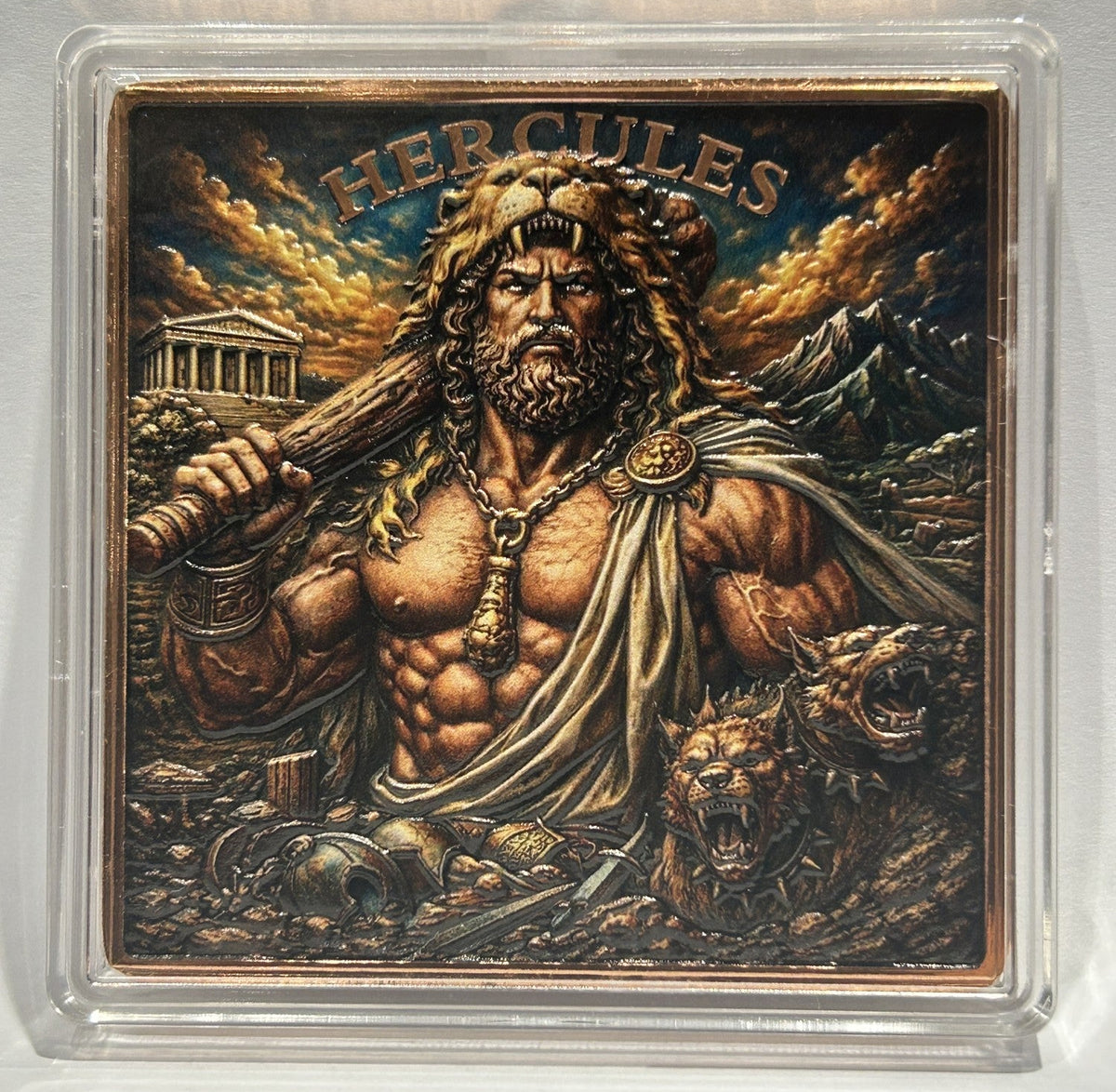 Hercules colourized copper square