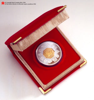 2002 1oz $15 LUNAR STERLING SILVER & GOLD COIN - YEAR OF THE HORSE